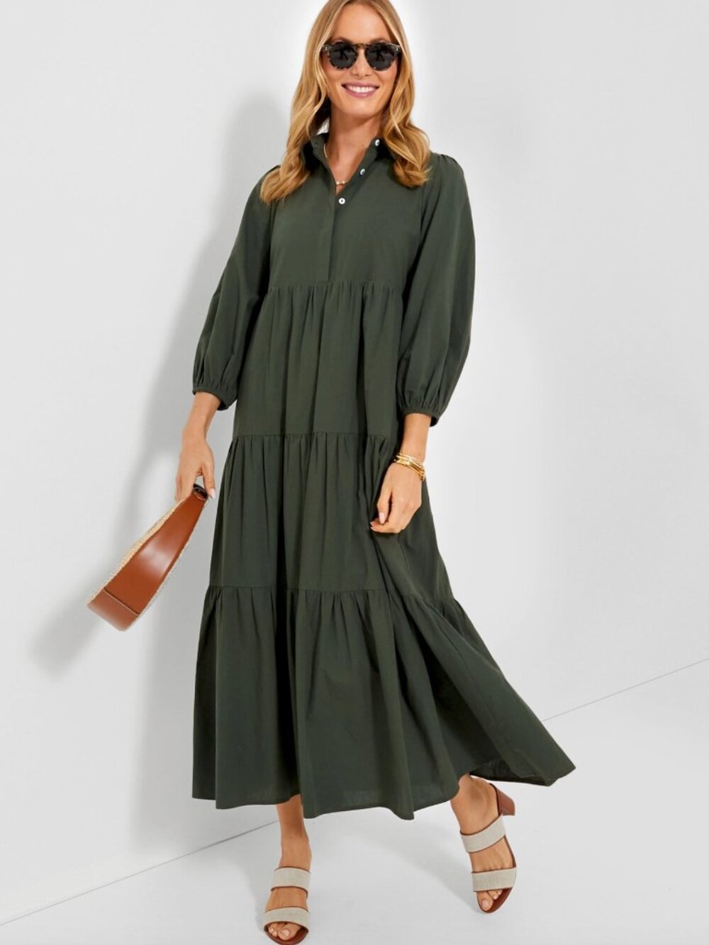 Tuckernuck Pomander Place Cotton Mabel Maxi Dress in Sedona Sage